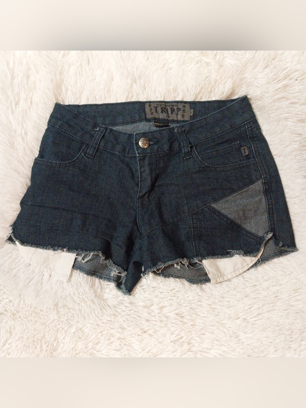 Tripp nyc Blue Jean Shorts Distressed Fitted Style Size 1